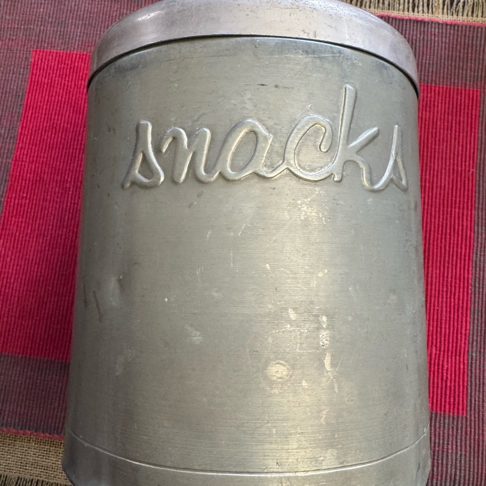 Silver Metal Snack Canister